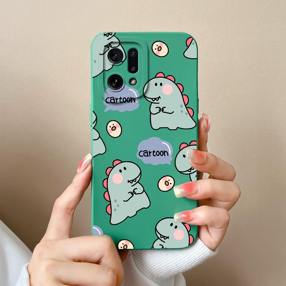 Handyhülle für OPPO K10 Pro K7 K9X K3 K5 Narzo 50i Neo 9 Prime Cover niedliche Mode Dinosaurier stoßfest flüssiges mattes weiches Silikon für OPPO Bumper