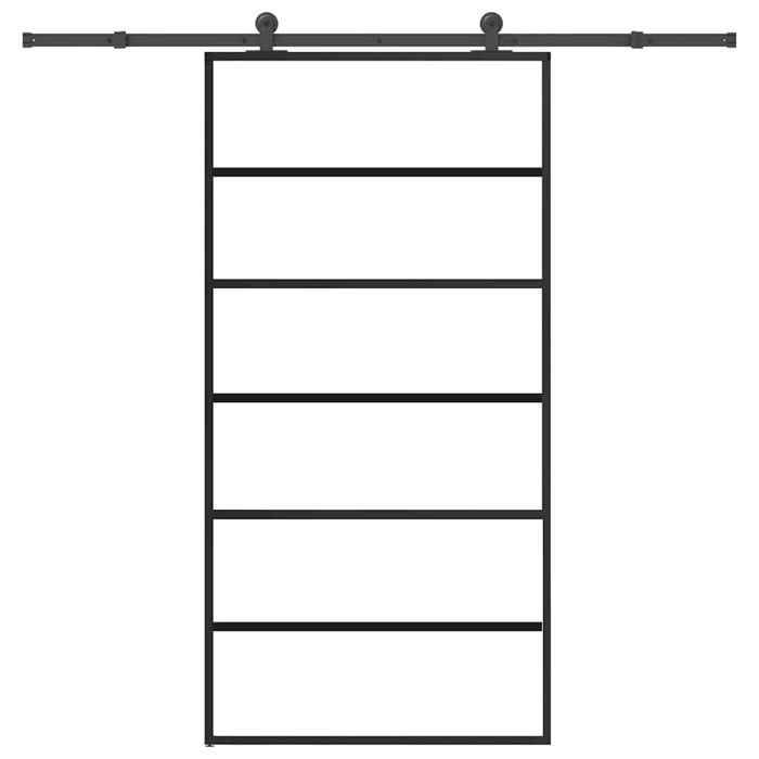 VidaXL Sliding Door and Hardware ESG Glass and Aluminum, Sliding Door On Rail, Interior Sliding Door, 3332832