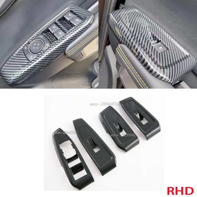 For Ford Ranger 2024 2025 ABS Carbon Fiber Center Console Gear Shift Panel Decoration Cover Stickers Trim Car Accessories