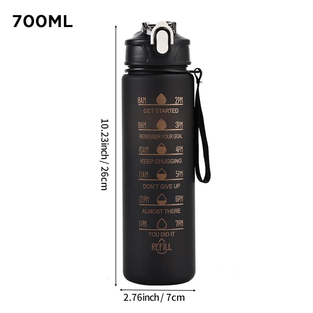 Bottiglia d'Acqua Sportiva 700/750ML Colore Degradé Bottiglia Motivazionale con Indicatore del Tempo Tazza Ermetica Palestra Outdoor Articoli da Bevanda