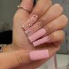 Valentine's Day Press-On Nails with Heart Rhinestones & Glitter Nail Art Stickers
