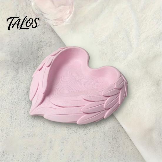 Multi-purpose Storage Tray 3D Printed Wing Tray, One-Piece Durable Matte Finish Organizer, Heart Jewelry Organizer Wings Design Decorative Holder, for