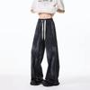 2026 Spring Summer Men Casual Tie-Dye Pants Men Loose Long Pants Male Trendy Straight Trousers Man Vintage Black White Pants