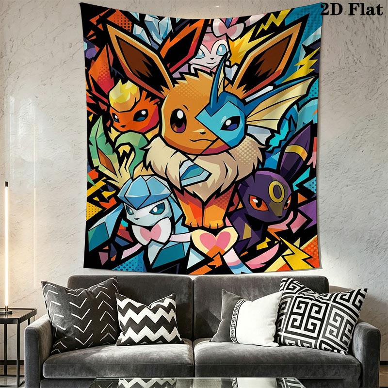 Pokémon Egg Hatch Wall Hanging Printed Fabric Blanket Decorative Tapestries for Bedroom Living Room Home Decor