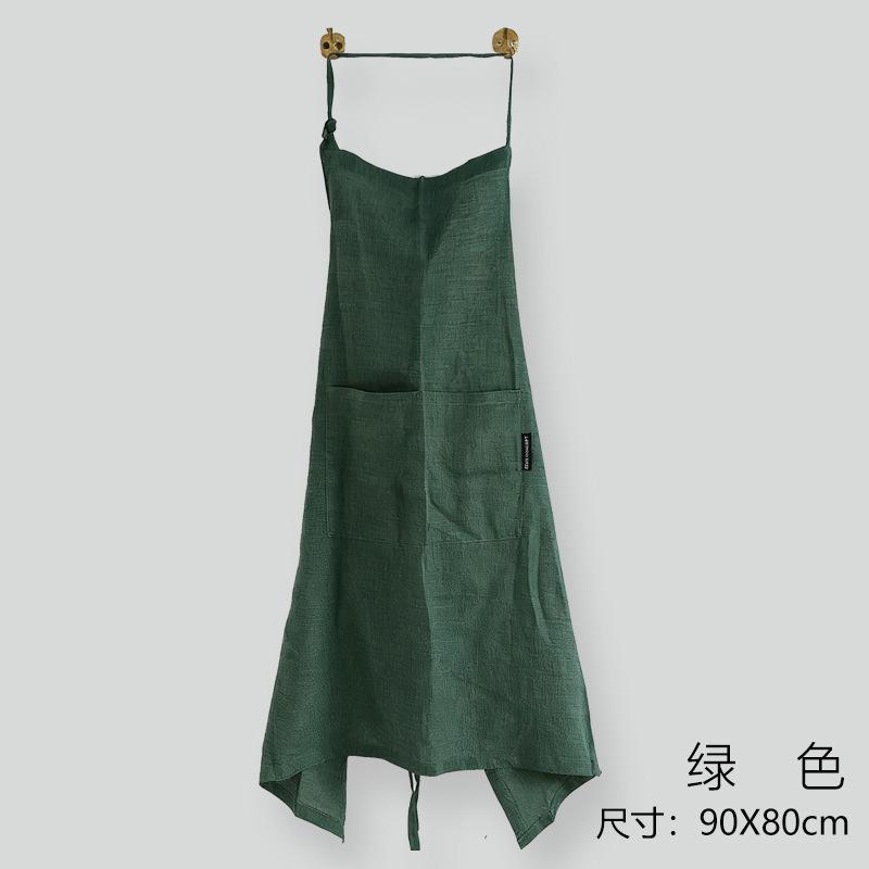 

Linen apron comfortable breathable suspenders studio home kitchen coffee shop overalls