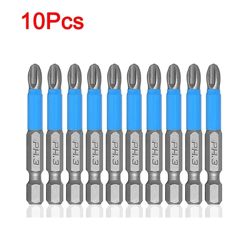 6/10Pcs Magnetic Screwdriver Bit Set Anti Slip Electric Drill Screw Driver Head Kit Impact Hand Tool PH1/PH2/PH3/PZ1/PZ2/PZ3