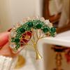 Elegant Tree of Life Brooch For Women Men Exquisite Green Crystal Tree Badges Brooches Shining Boutique Plant Decoration