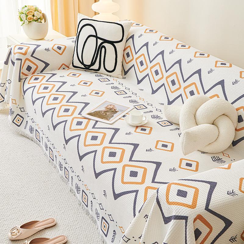 

Nordic Sofa Cover Towel Cotton Linen All Inclusive Universal Sofa Blanket Four Seasons Cushion Soft Durable 180*130cm