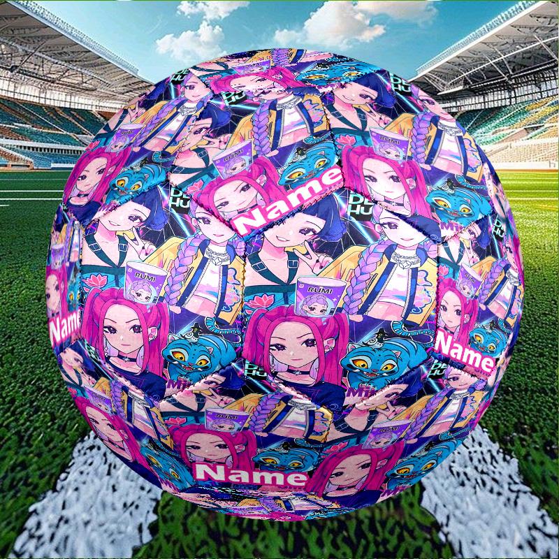 Custom Name Personalized KPop Demon Hunters-A Print Size 5 Soccer Ball Training & Match Football, for Team, Kicking, Gift for Football Enthusiasts