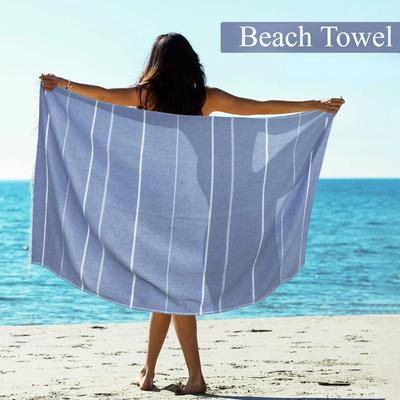 Türkisches Strandtuch, übergroß, 100 % Baumwolle, sandfrei, leichtes Handtuch, saugfähig, schnelltrocknend, Stranddecke, große Pool-Badetücher