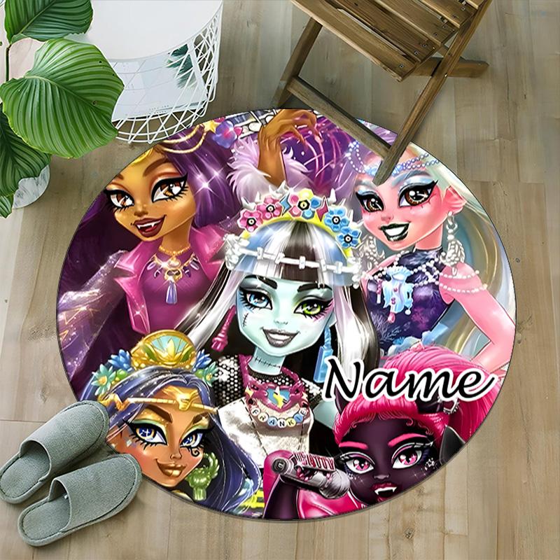 Customizable Monster High Draculaura2 Round Non-Slip Carpet - Ideal for Garden, Picnic, Office, Perfect for Decoration, Suitable For All Seasons