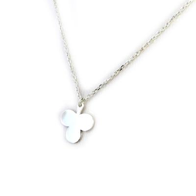 [N2871] - Κολιέ Ασήμι 'Παιχνίδια Χαρτιών' επιροδιωμένο τριφύλλι - 12x10 mm