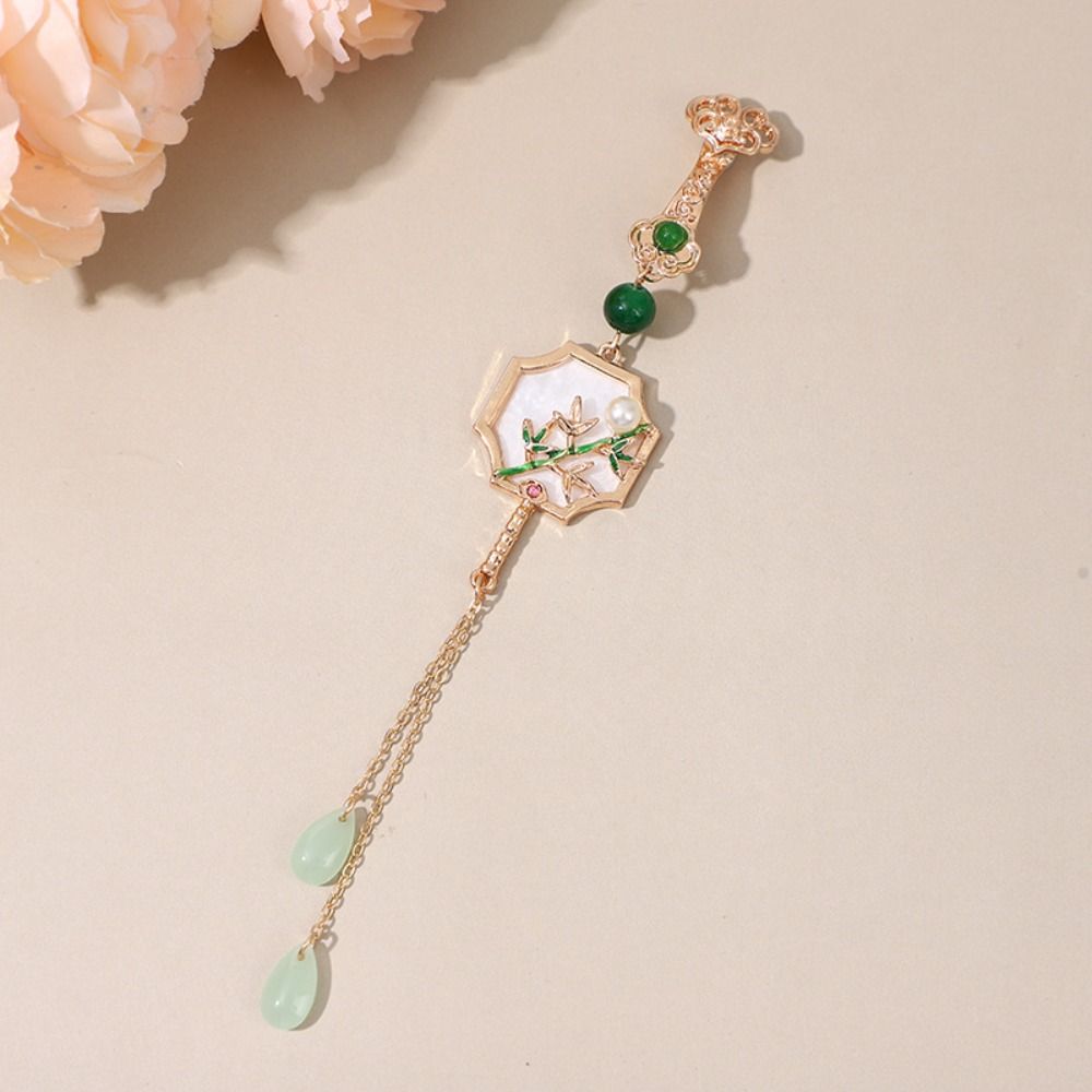 Long Tassel Chinese Style Brooch Electroplating Retro Lotus Brooch Party Jewelry