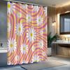 1 pieza Cortina de ducha con estampado de margaritas vintage, tela de poliéster, lavable a máquina, adecuada para la decoración del baño.