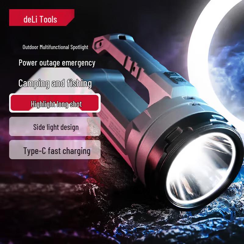 Deli DL551300A Rechargeable Flashlight with Tail Light