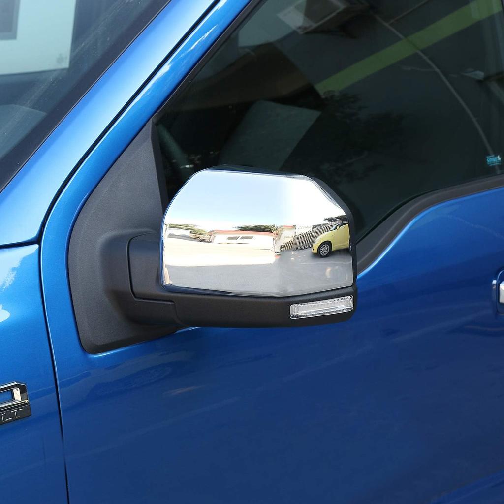 JeCar Side Mirror Cover Trim for Ford F150 2015-2020 Chrome Mirror Cover (2pcs)