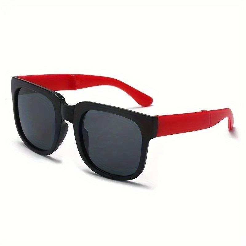 1 pair of foldable portable square frames suitable for daily wear with durable lenses