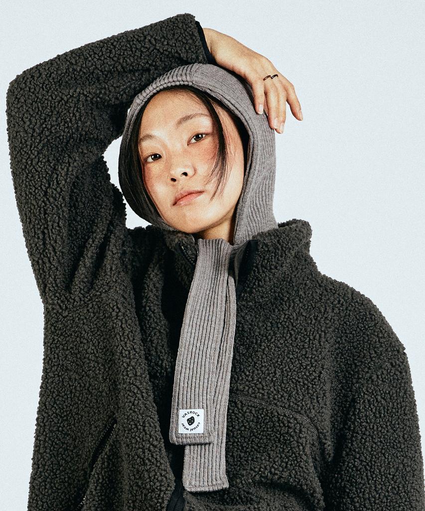 VASROCK Churros Knit Scarf Balaclava Gray