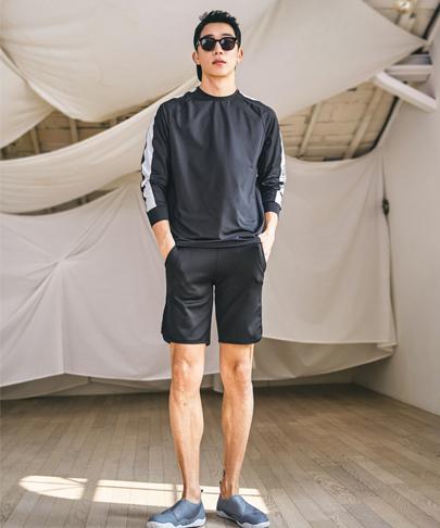 Tyubeuteuli Men'S Surfline Loose Fit Long Sleeve Rash Guard A509 Black