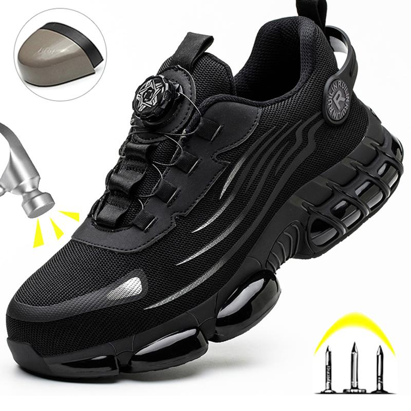 Otočné tlačítko Nové bezpečnostní boty Pánské boty s ocelovou špičkou Pracovní boty Módní Pánské Sportovní boty Bezpečnostní Ochranné boty Pánské Pracovní boty