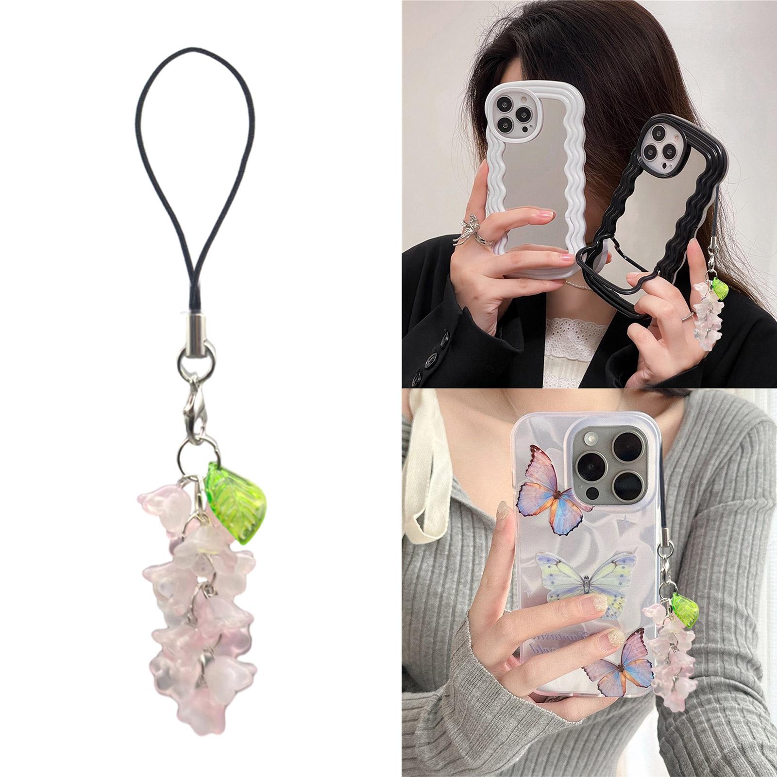 

Handmade Convallaria Phone Chain Sweet and Delicate Pendant Phone Straps Lanyard Phone Hangings Decoration Key Chain 1 жовтий