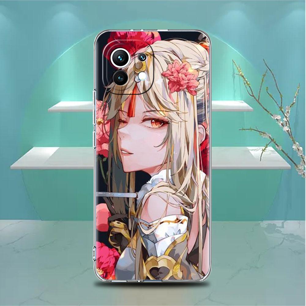 Genshin Impact Raiden Shogun Baal Clear Case For Xiaomi Mi Poco X3 NFC M3 Pro F3 F1 11 Lite 12 Note 10 11T 9T Phone Cover