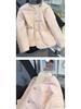 Women's Pink Fleece-Lined Cotton Coat - 2025 Autumn/Winter Fashionable Student Commuting Padded Jacket