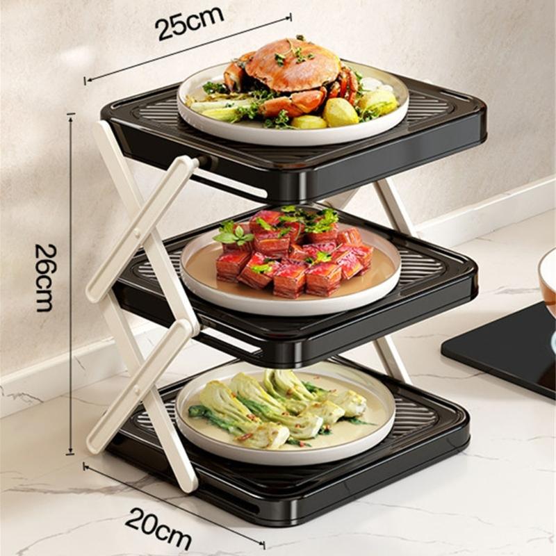 Platzsparender ABS-Küchenregal mit herausnehmbaren Ebenen, ideal zur Organisation von Gewürzen, Gewürzen und Utensilien