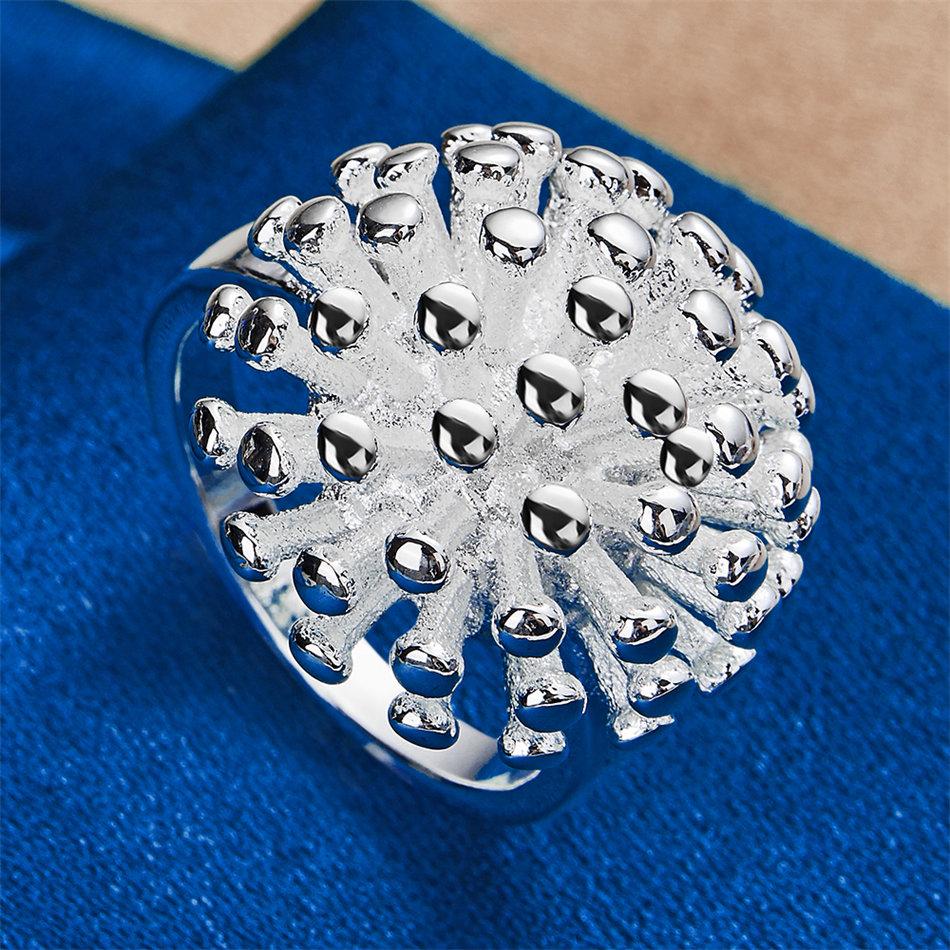 1 Piece of 925 Sterling Silver 5-10 Exquisite Sea Urchin Ring, Women's Charm, Wedding Jewelry, Fashion Gifts and Accessories