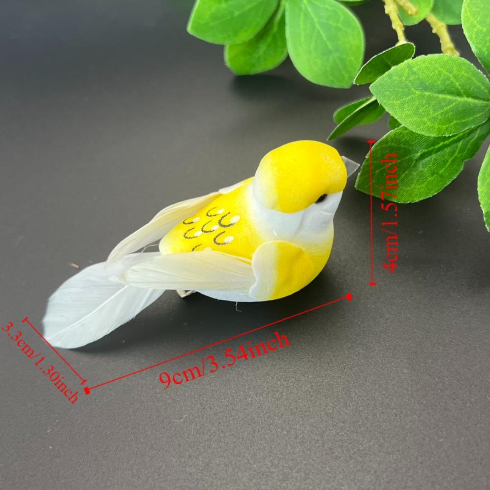 6PCS Statue Fake Bird Christmas Tree Figurines Decor Xmas Model Birds  For Wedding Christmas Home