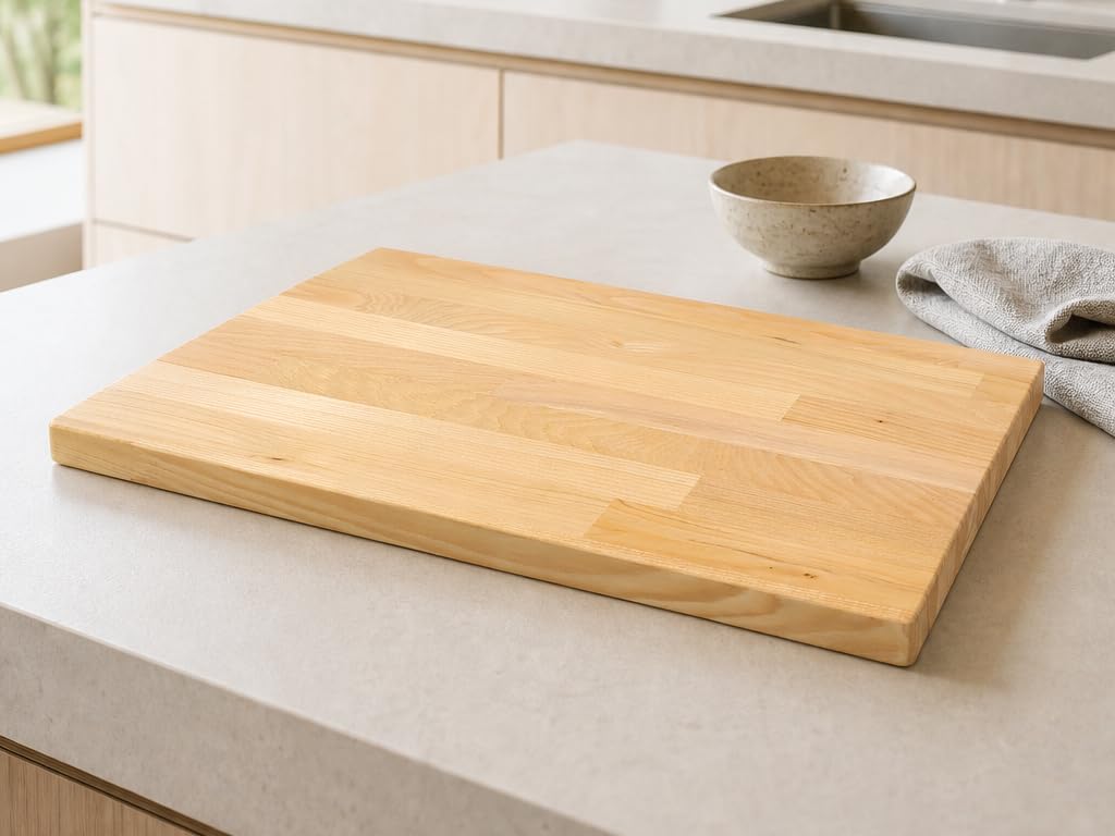 Hiba Kitchen Natural Aomori Hiba Cutting 39 x 24 x 2 Flat Grain x Straight Made in Warp Resistant Board, Handcrafted, cm, Approx. 785g, Grain, Japan,