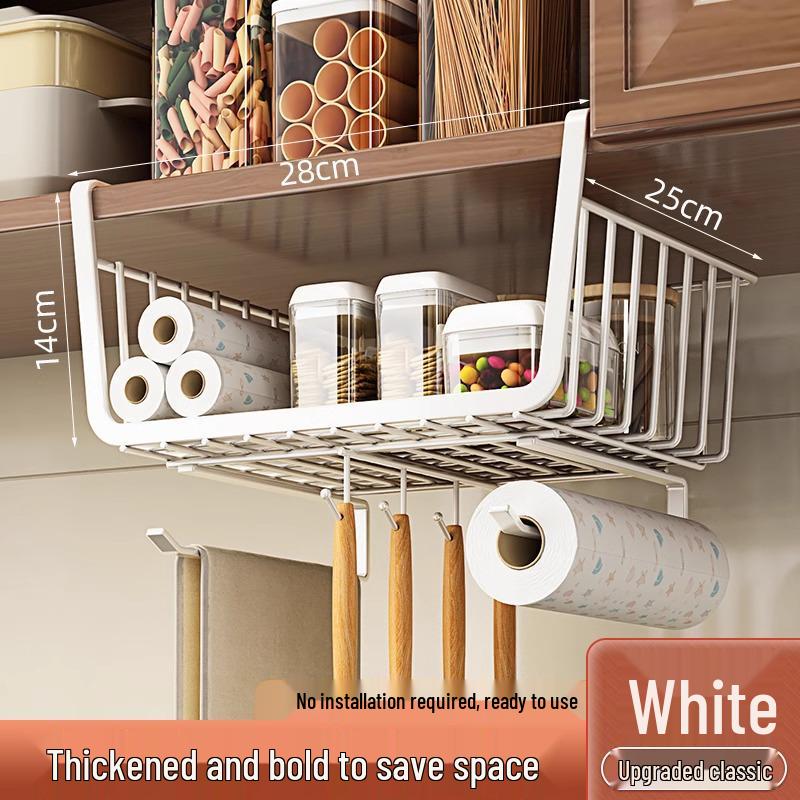 Under-Table Hanging Storage Rack for Kitchen and Dormitory