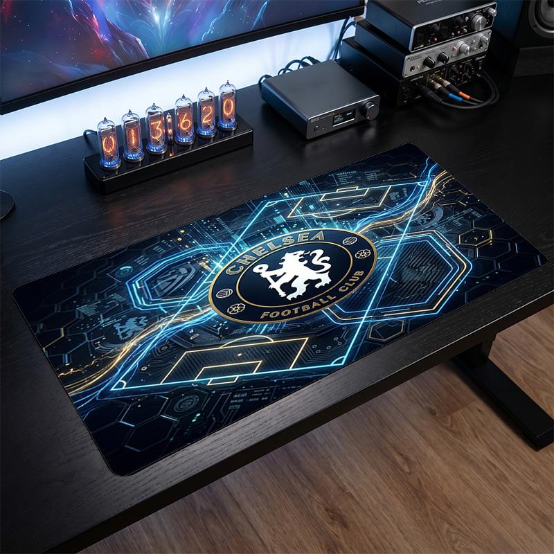 Tappetino per Mouse Grande Stampato Chelsea FC, Tappetino da Scrivania Gaming Morbido in Gomma Antiscivolo per Decorazione Ufficio Laptop Computer