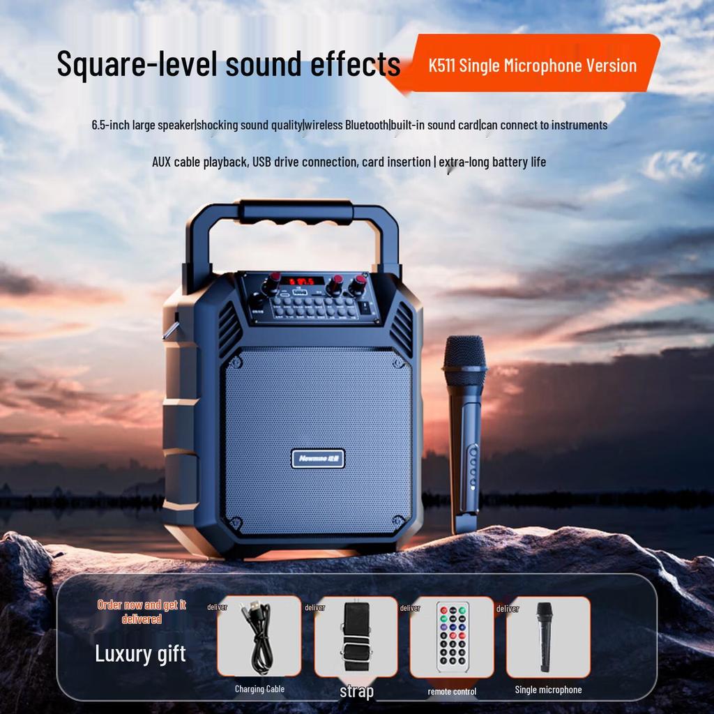 Newman K511 Portable Bluetooth Speaker - Large Volume, Square Dance, Home & Outdoor KTV Subwoofer