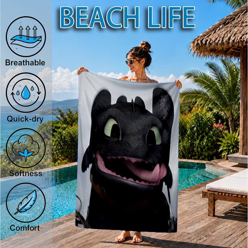 Dragon's Glimmering Fish Beach Towel, Microfiber Beach Towel, Perfect For Pool, Beach, Travel, Home Decor Beach Party Fan gifts