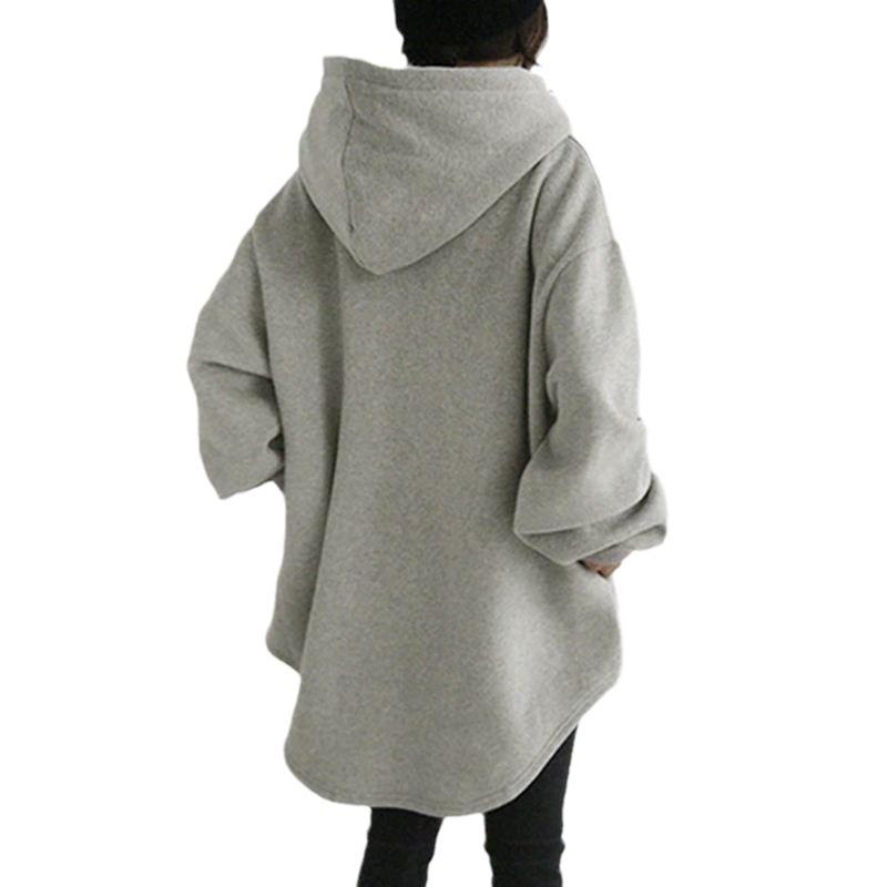 Casual Long Sleeve Pocket Hooded Drawstring Sweatshirt
