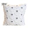 Fuzzy Ghost Throw Pillow Cover Halloween Cushion Cover, 18x18 Inch Covers Washable Plush Case for Sofa Couch Home Holiday Decor Accent Pieces