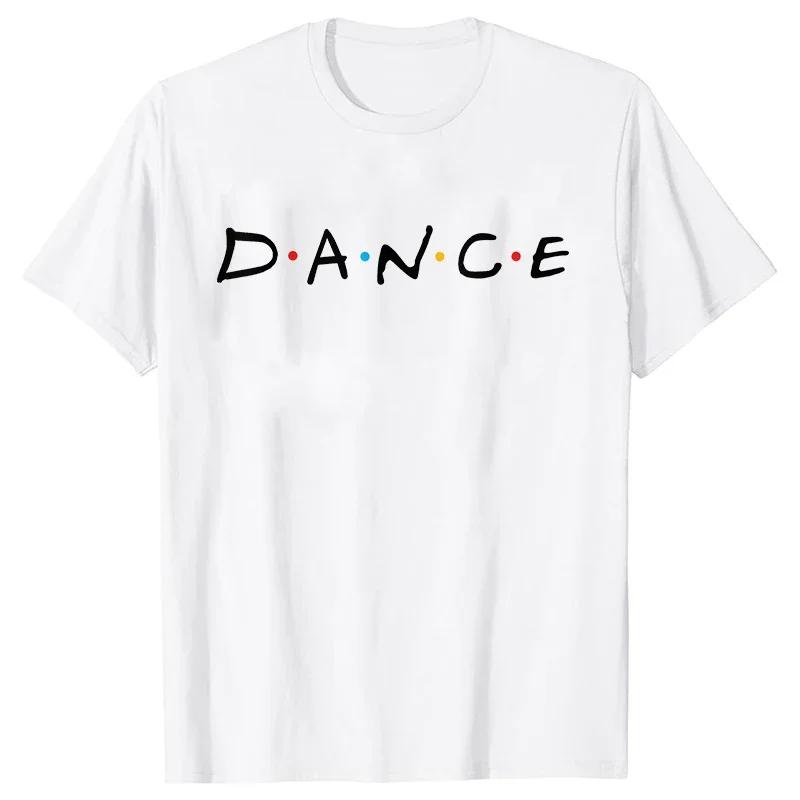 Fun ballet letter printed short sleeved Womens casual daily versatile summer round neck Tshirt