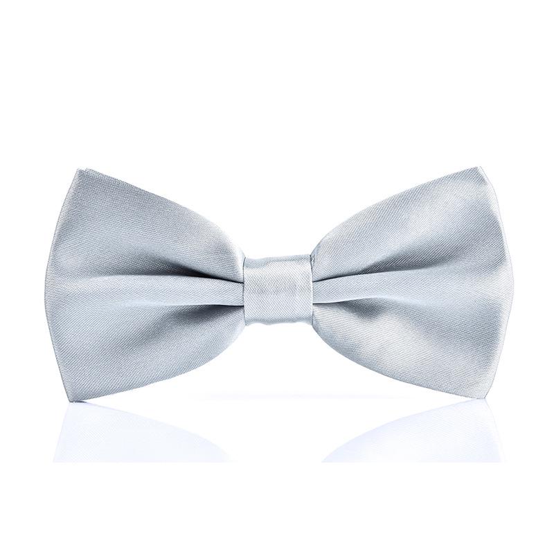Men's Solid Color Shiny Polyester Silk Bow Tie - Multiple Colors for Weddings and Formal Wear