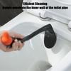 Toilet Brush Dense PP Long Handle Bathroom Brush with Swan Shape Bristles Curved Leak-Proof Removable Base