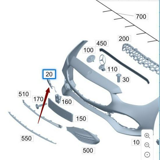 Mercedes-Benz C-Class (206 C200/c260) Front Bumper Tow Hook Cover - 2068850001