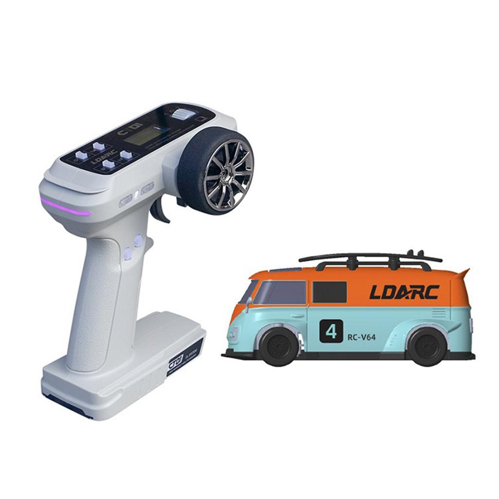 1:64 LDARC V64 RTR Mini Electric RC Car Simulated Electric Tabletop Bus Vehicle RTR 2.4GHz Long Battery Life Desktop RC Car