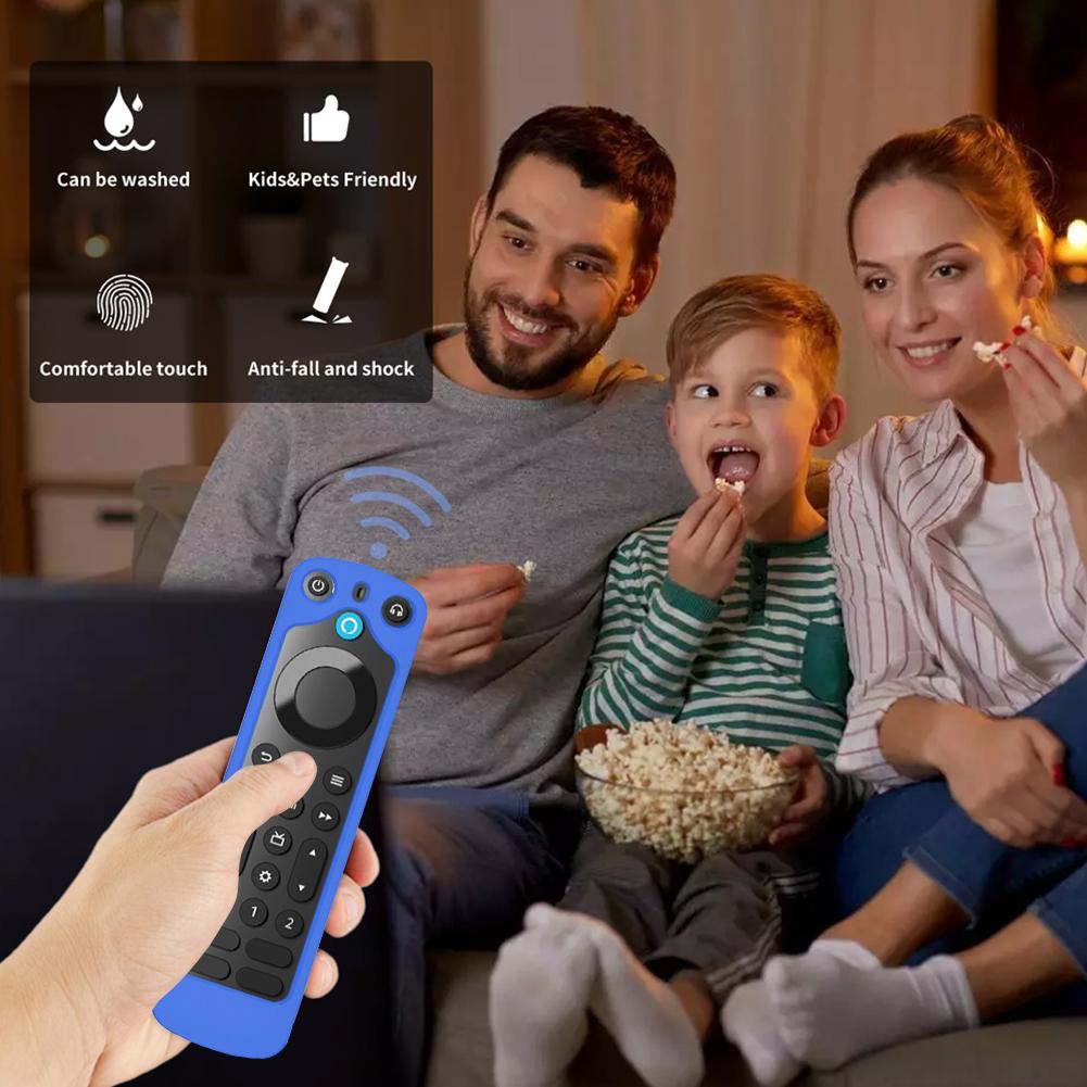 Silicone Protective Sleeves with Lanyard Remote Control Protective Cover Anti Lost for  Alexa Voice Remote Pro for Fire TV