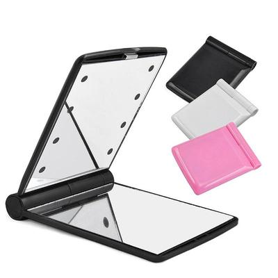 High-Definition Double-Sided Pocket Makeup Mirror with 8 LED Lights – Portable and Foldable Women's Mirror