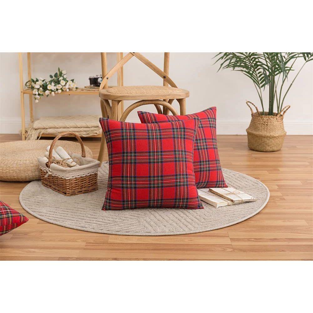 Christmas Cushion Cover for Living Room Sofa (Pack of 2, 16x16 Inch) Christmas Theme Cushion Cover, Sofa Cushion Cover