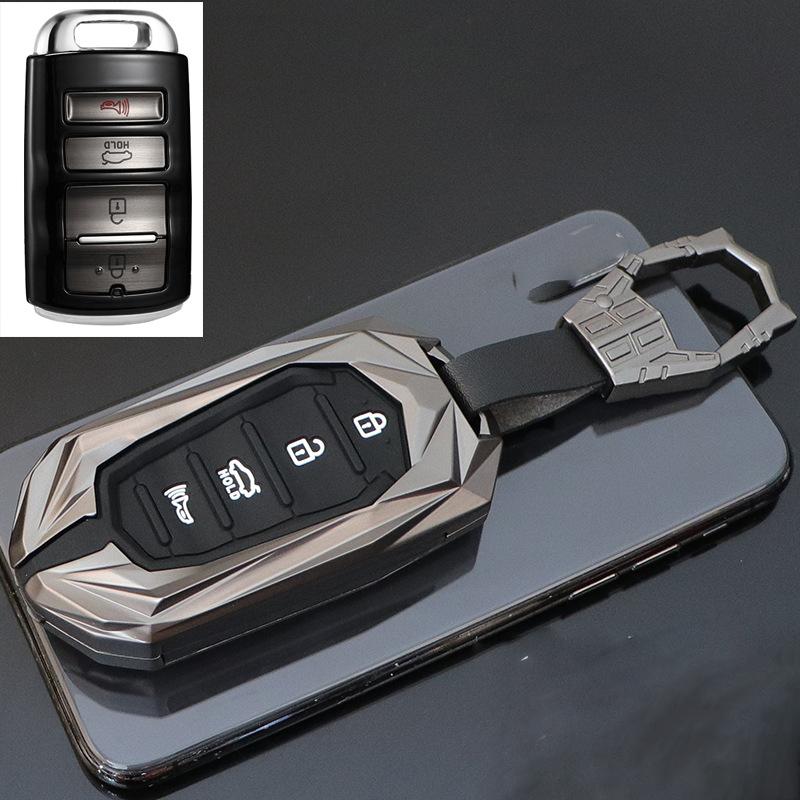 

Interior Mouldings Zinc Alloy Car remote Key fob Case Key cover For KIA K9 Cadenza K7 3/4 button Smart Remote Key