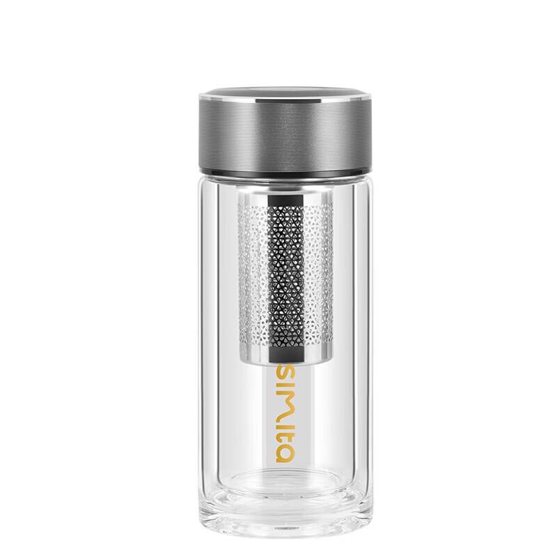 Simita Double-Layer Glass Travel Mug with Tea Infuser