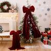 40cm Extra Groß Samtlose Fliege Weihnachtsbaum Schleife Dekoration Anhänger Exquisites Band, Festliche Atmosphäre Requisiten