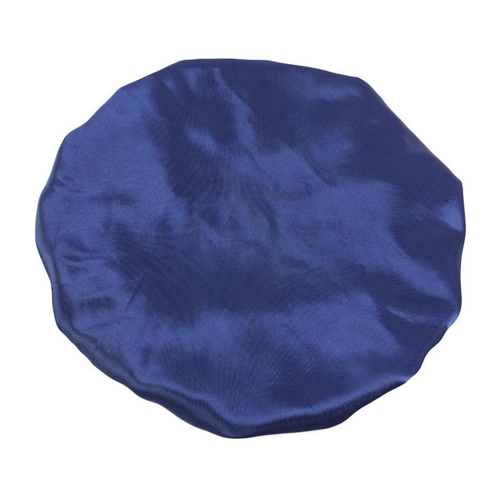 Satin Silk Bonnet Night Sleeping Cap Hat For Curly Natural Hair Navy Blue