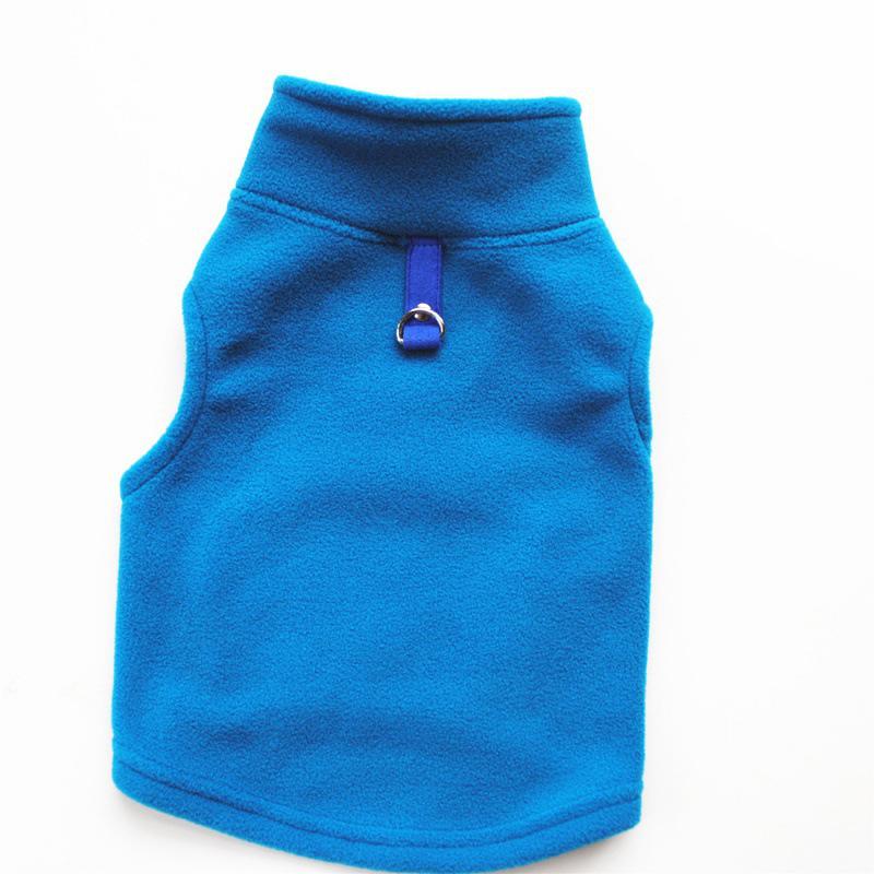 Large Dog Autumn/Winter Fleece Coat with Traction Buckle and Stand Collar